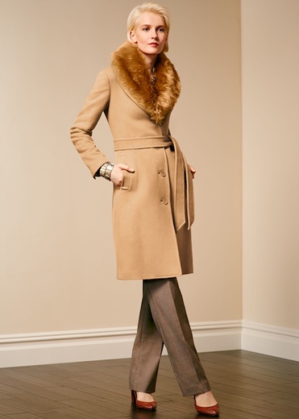 Talbots-Faux-fur-collar-belted-coat